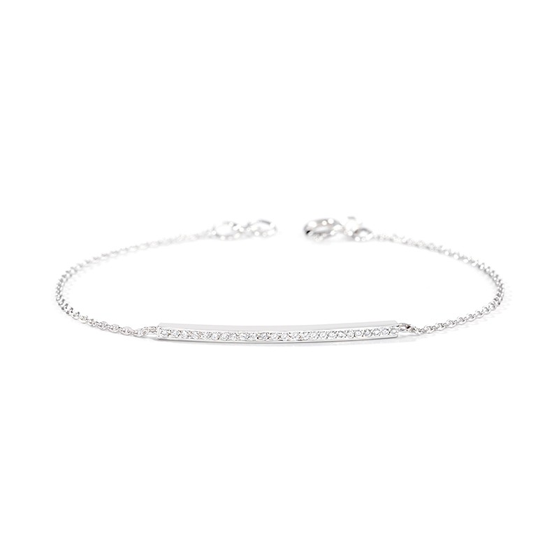 Bracelet diamants Barrette XL 0,15ct | Or 18k