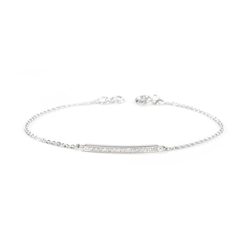 Bracelet  diamant Barrette medium 0,11ct | Or 18k