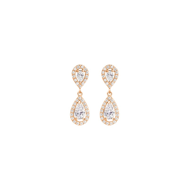 Boucles d'Oreilles diamants Poires | or 18k