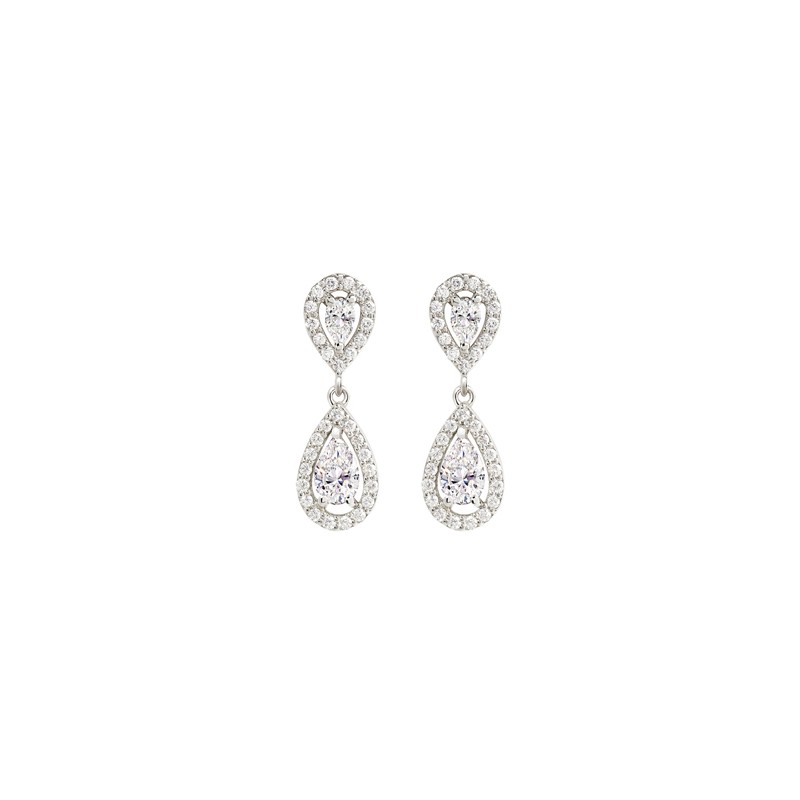 Boucles d'Oreilles diamants Poires | or 18k