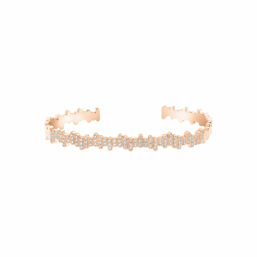 bracelet diamant or rose 18k tendance