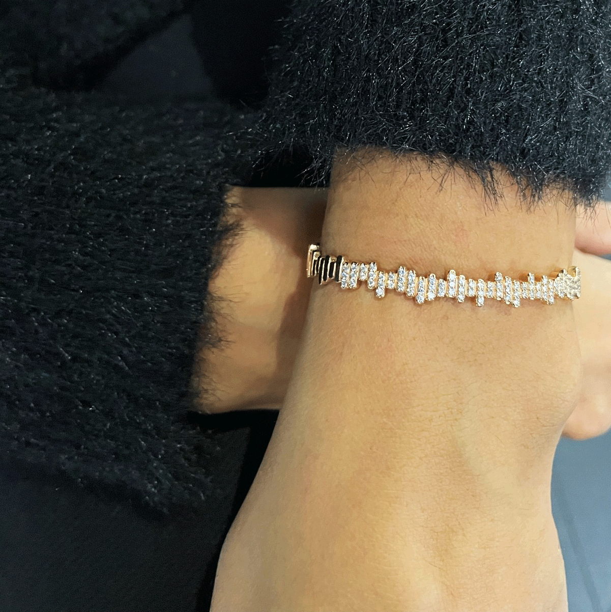 bracelet diamant or blanc tendance