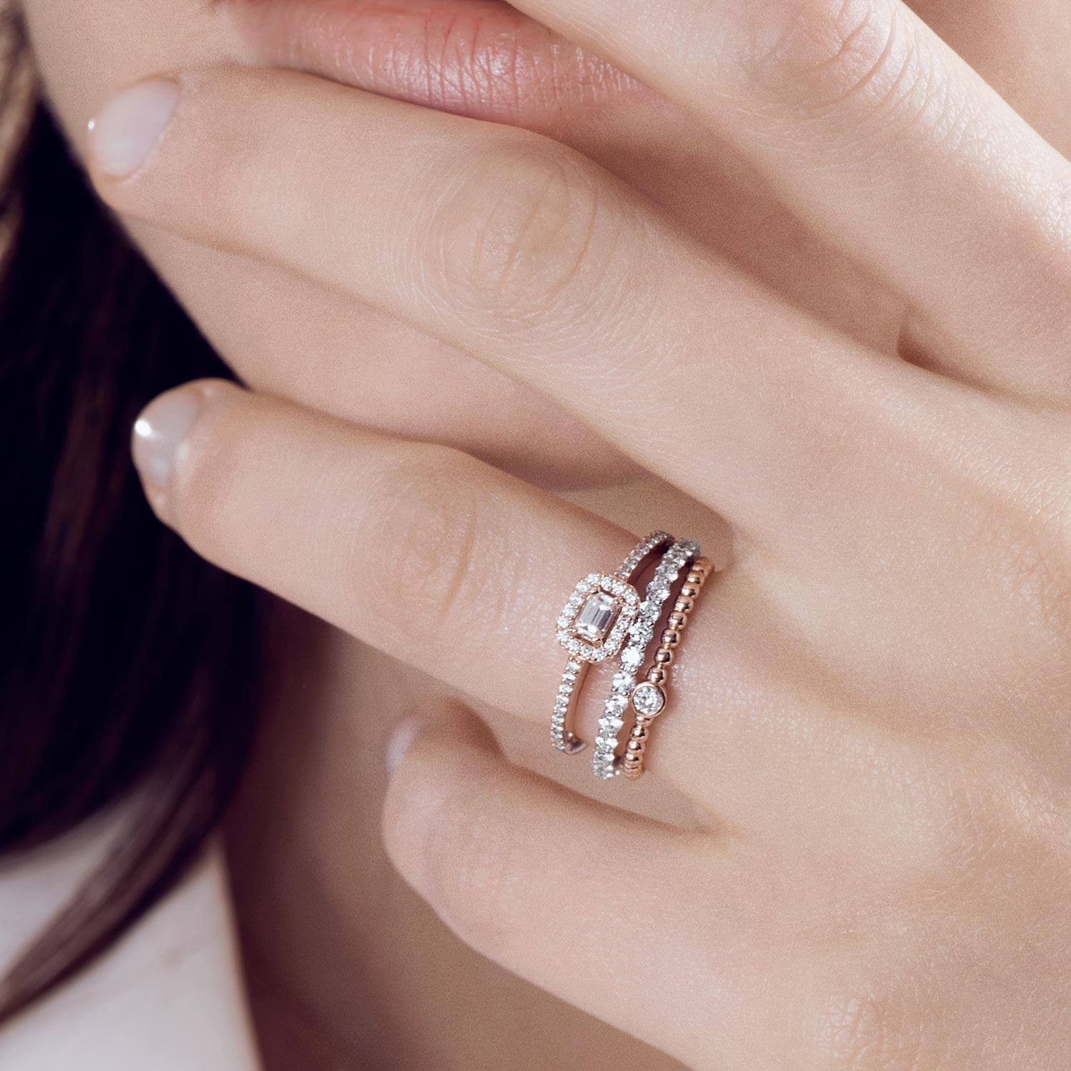 Bague de fiançailles solitaire diamant Nina 0,10ct | Or 18k