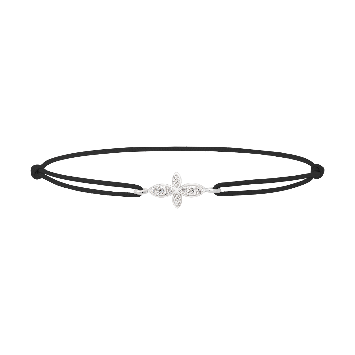 bracelet diamant sur cordon or blanc