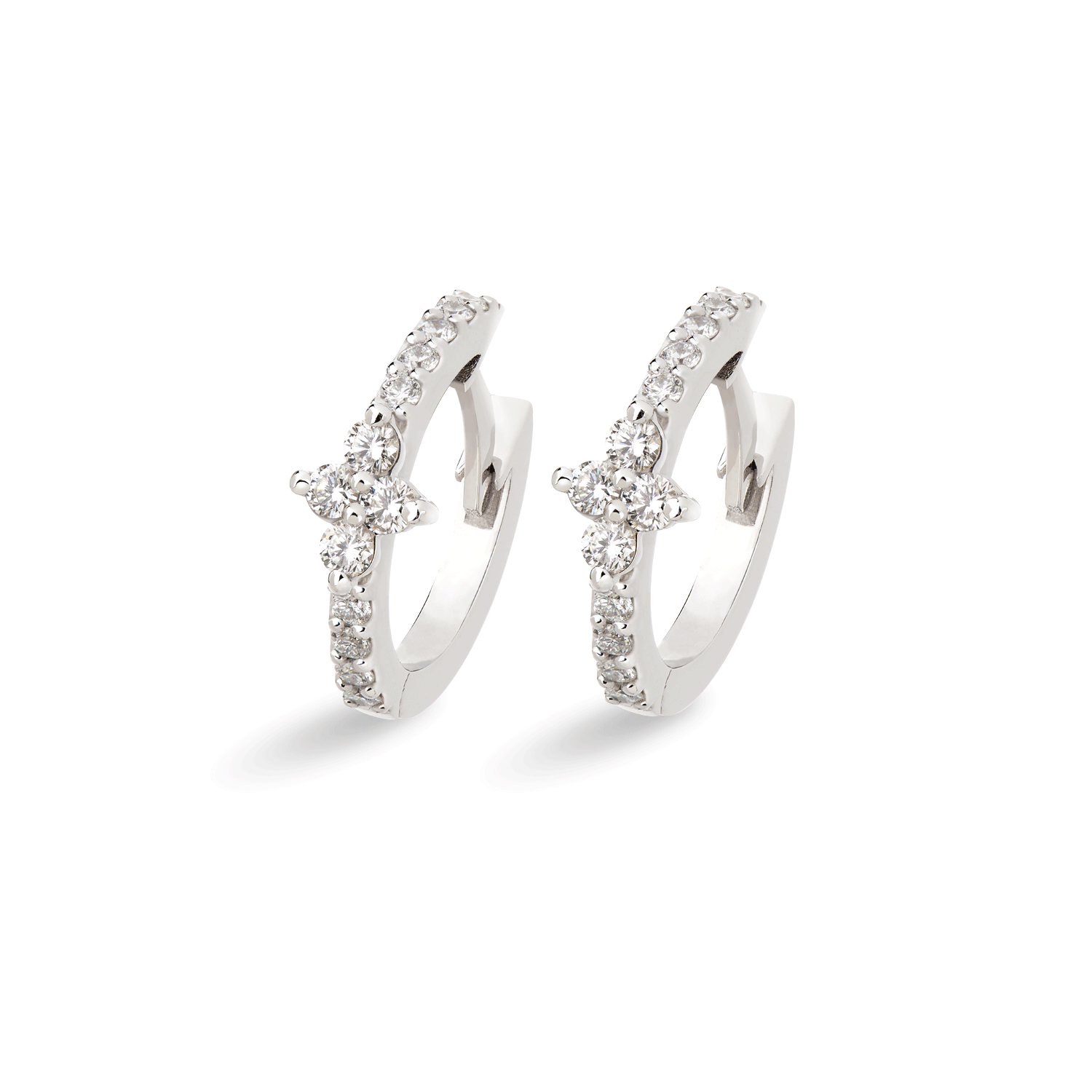 Boucles d'oreilles diamants Créoles Quatro | or 18k