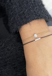 bracelet diamant sur cordon