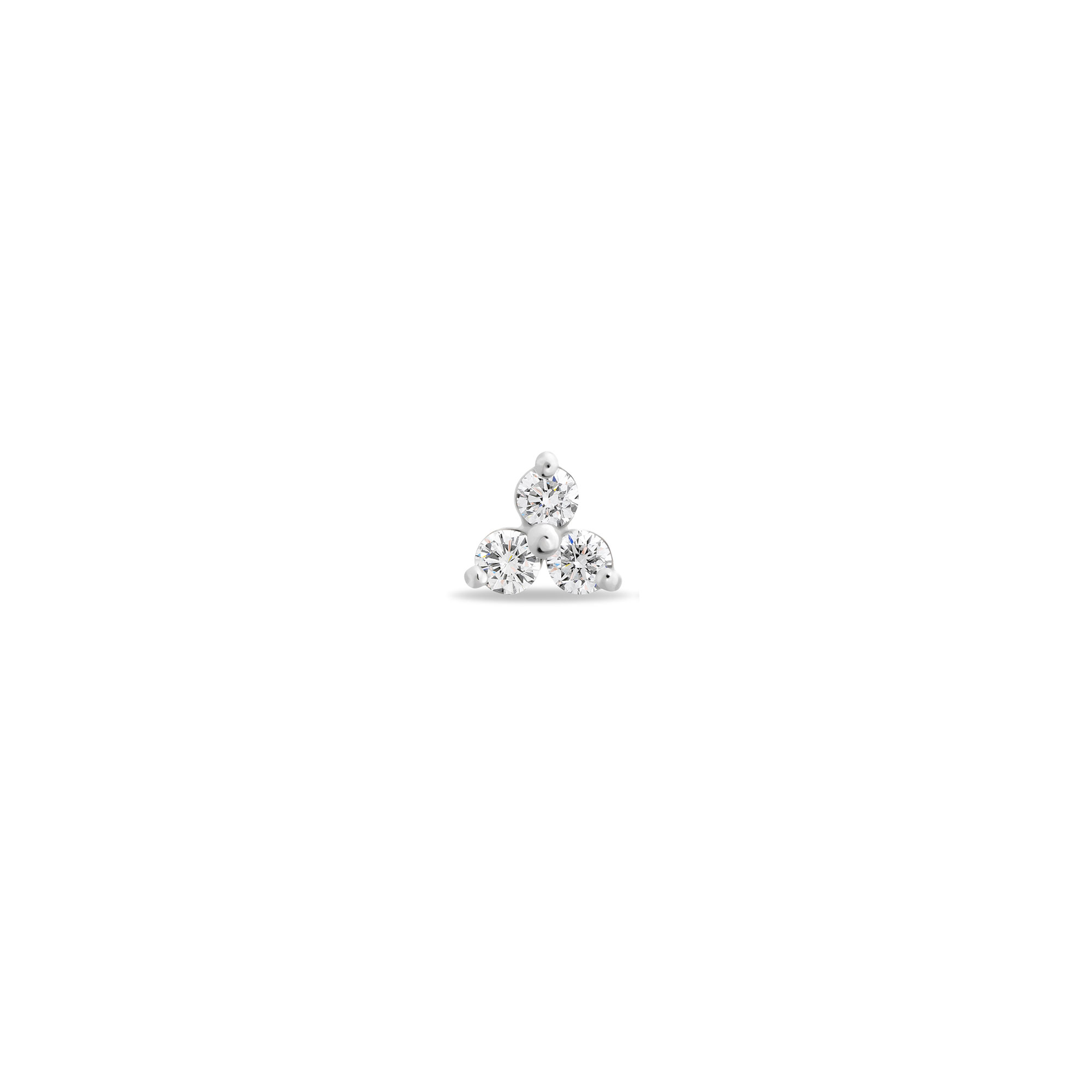 Boucle d'oreille diamants Trio 0,15ct à l'unité | Or 18k