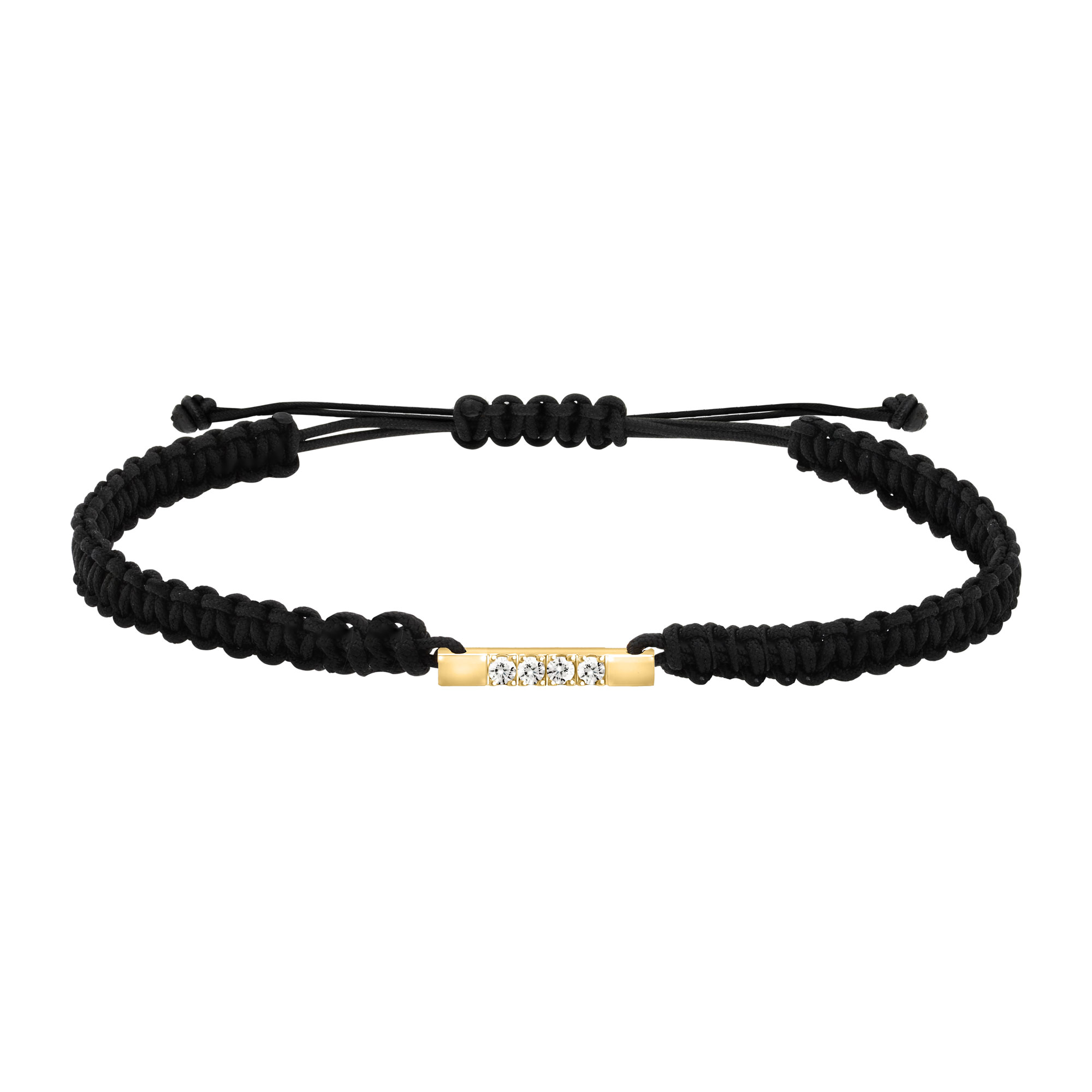 Bracelet  homme diamants sur cordon Happy PM (macramé)