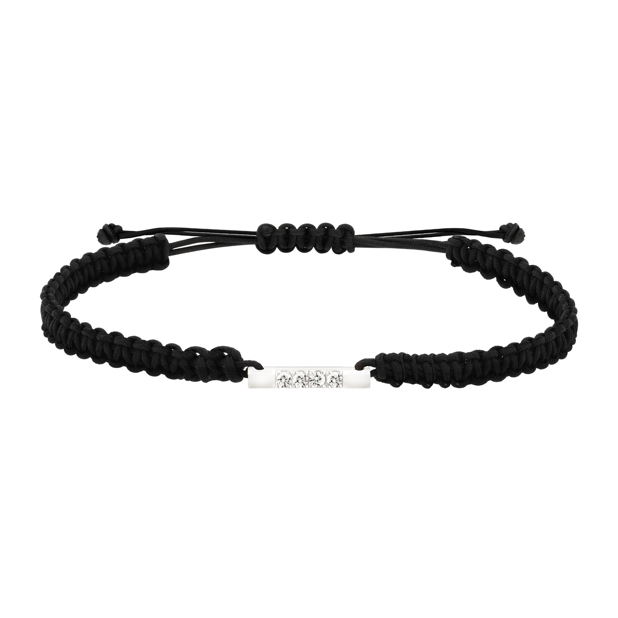 Bracelet  homme diamants sur cordon Happy PM (macramé)