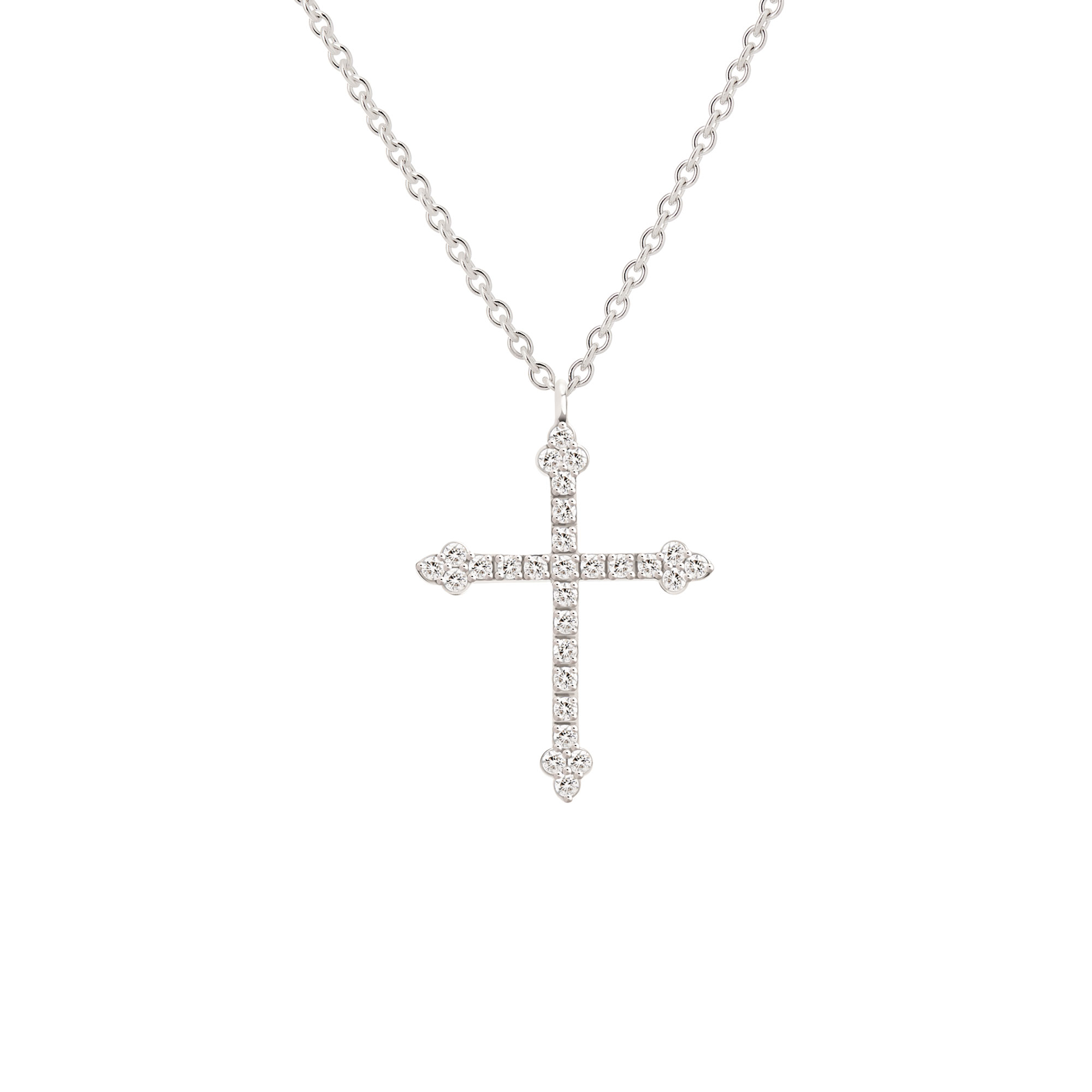 Pendentif diamants Croix Orthodoxe 0,16ct | Or 18k