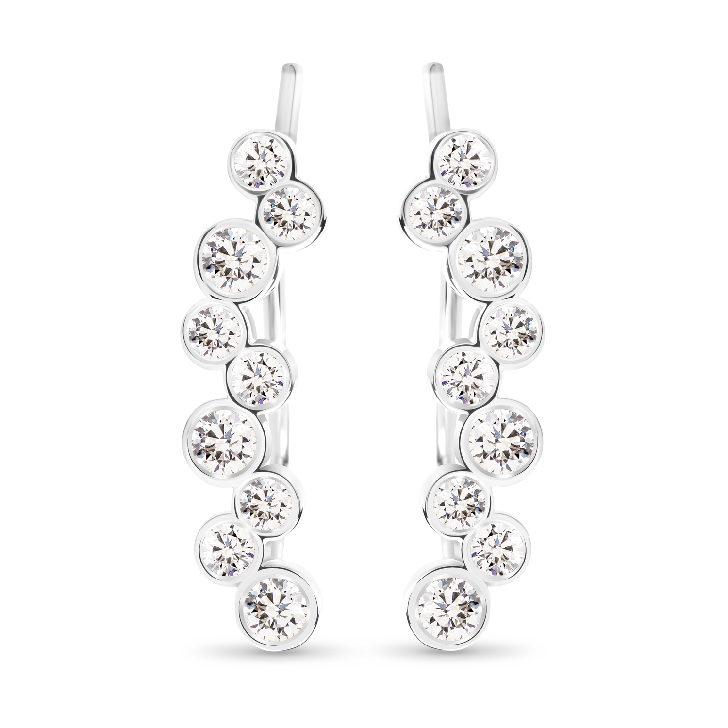 Boucles d'oreilles diamants grimpantes Nina 0,40ct | Or 18k