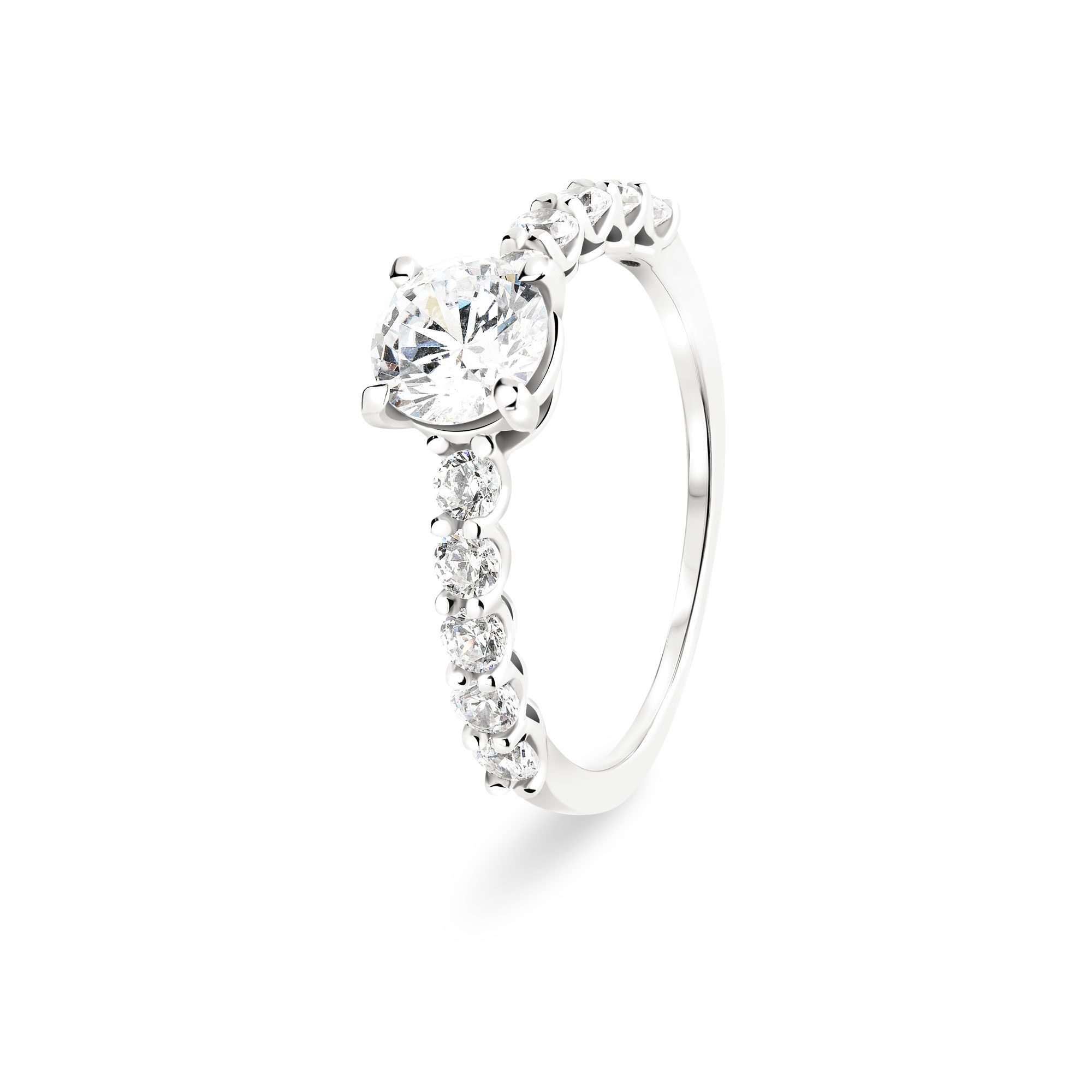 Bague de fiançailles Solitaire diamant New Arceaux 0,30ct | Or 18k