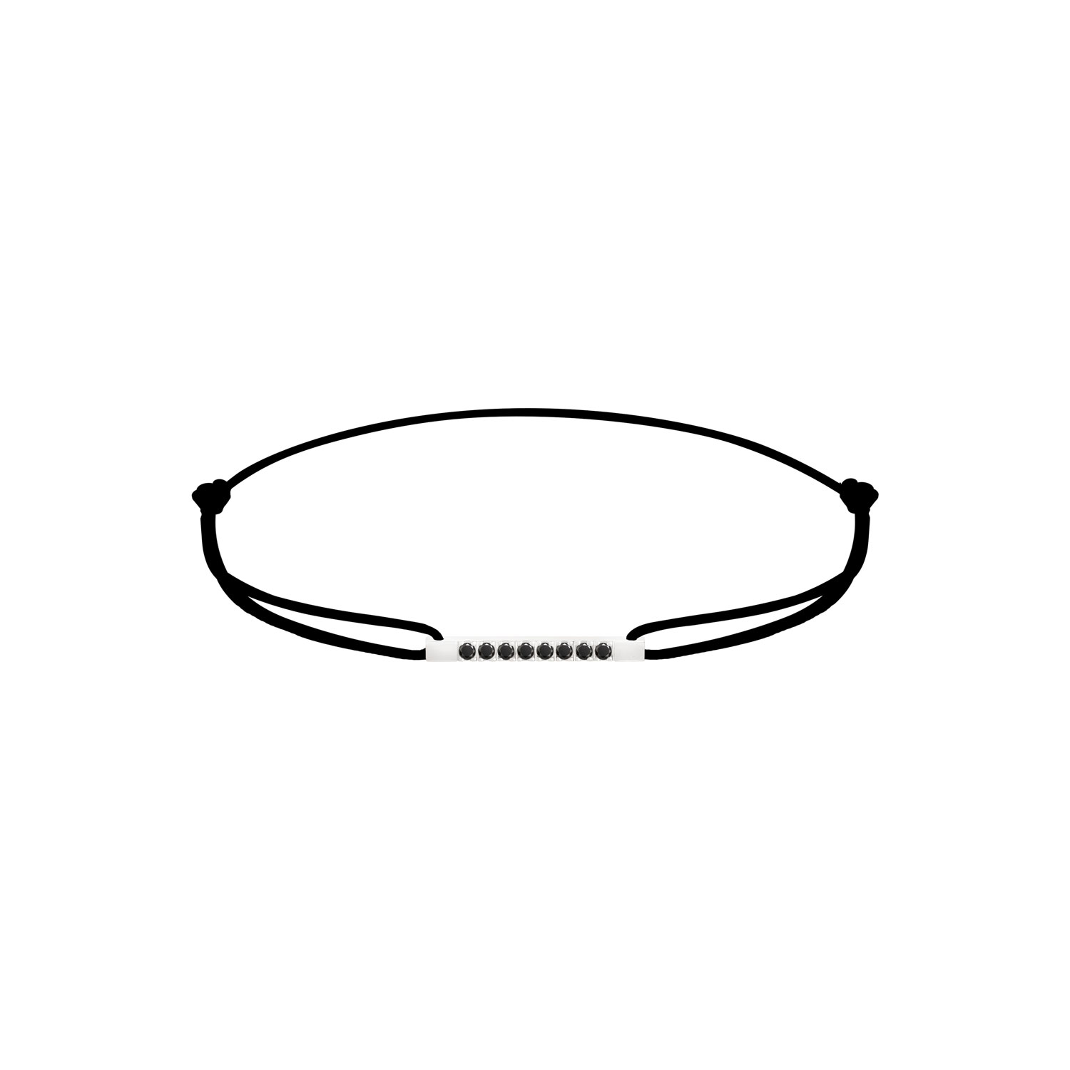 Bracelet en diamants noirs pour homme Happy sur cordon 0,25 carat | Or 18k