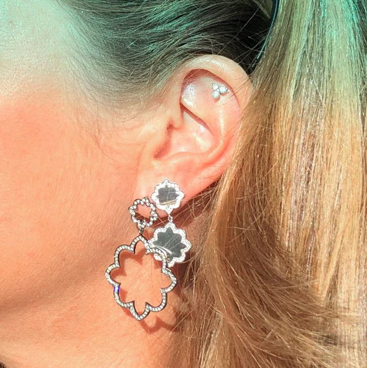 Boucles d'oreilles diamants Flora grand modèle 0,94ct | Or 18k