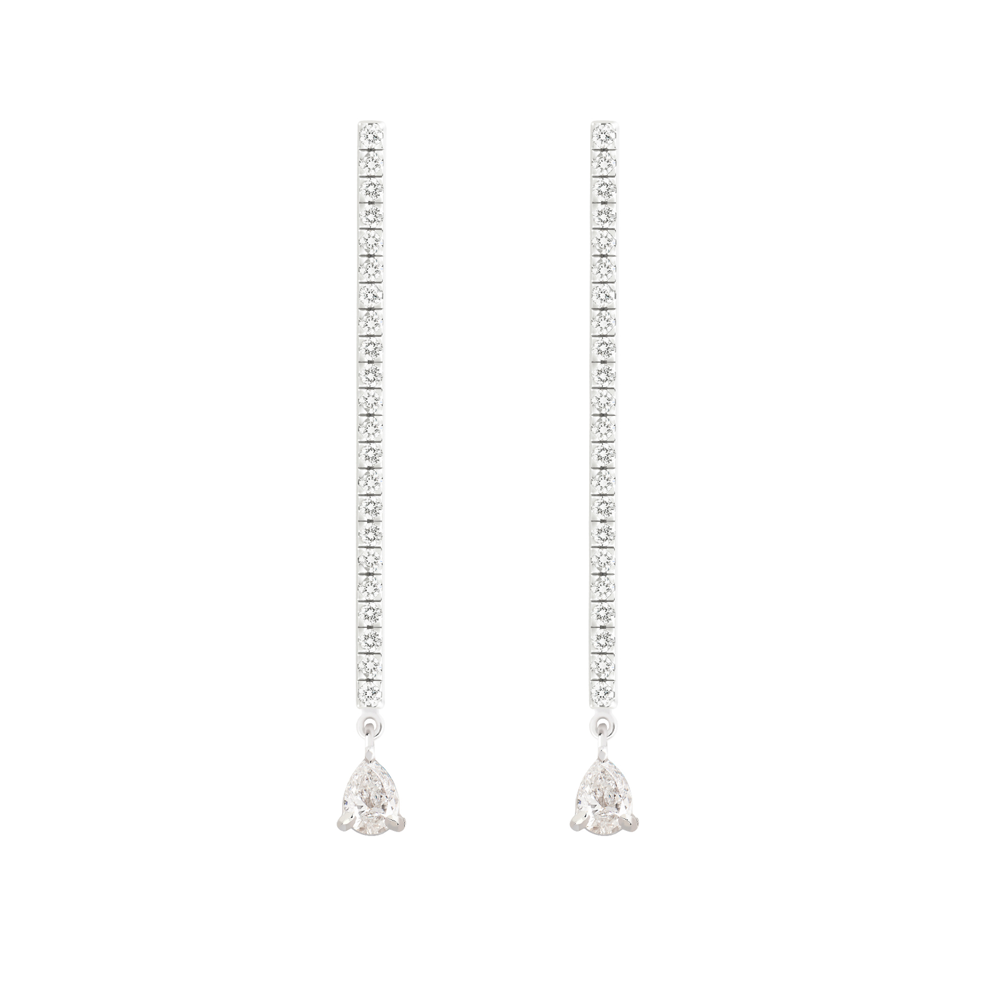 Boucles d'oreilles en diamants Pendants Poires