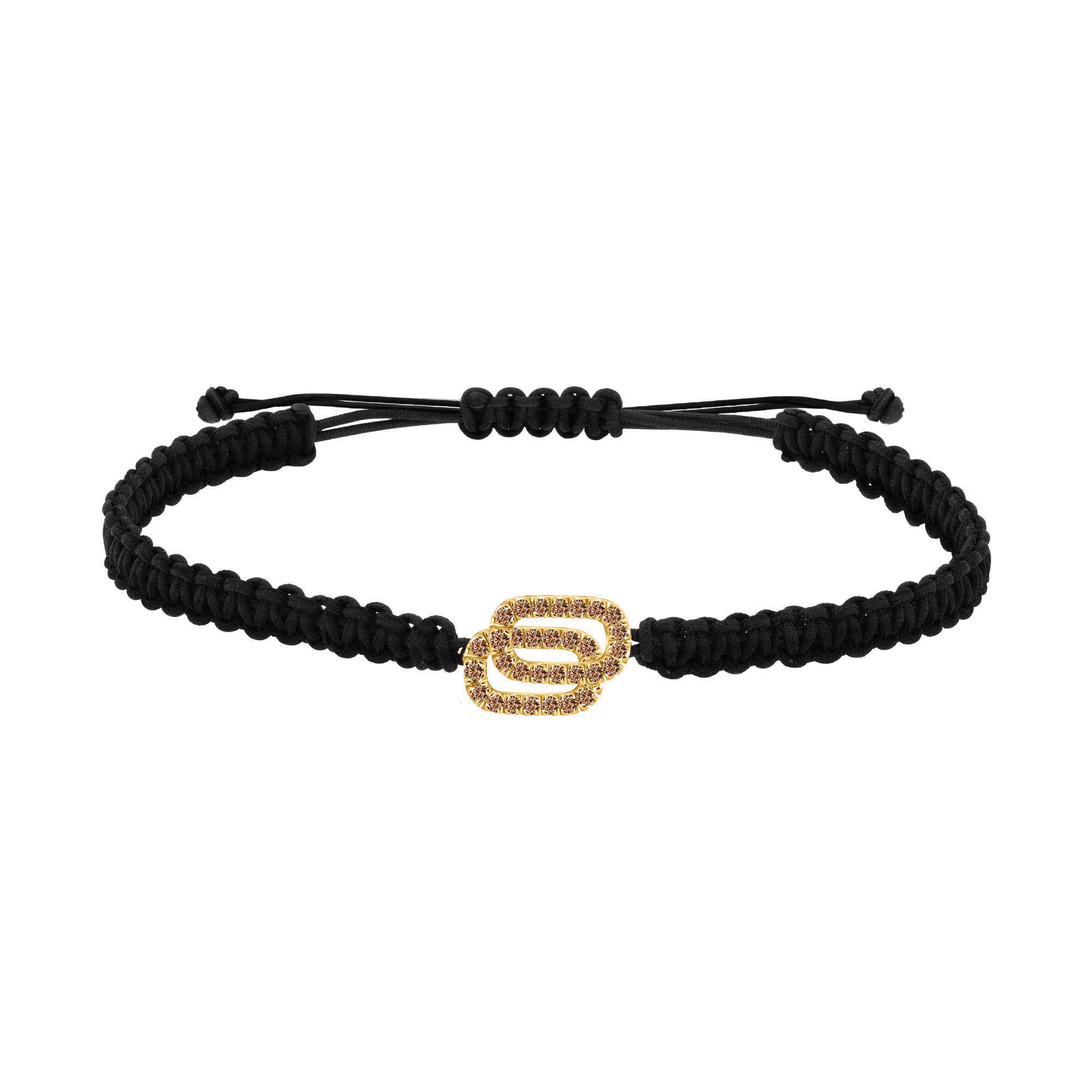 Bracelet homme en diamants cognacs sur cordon In love (macramé)