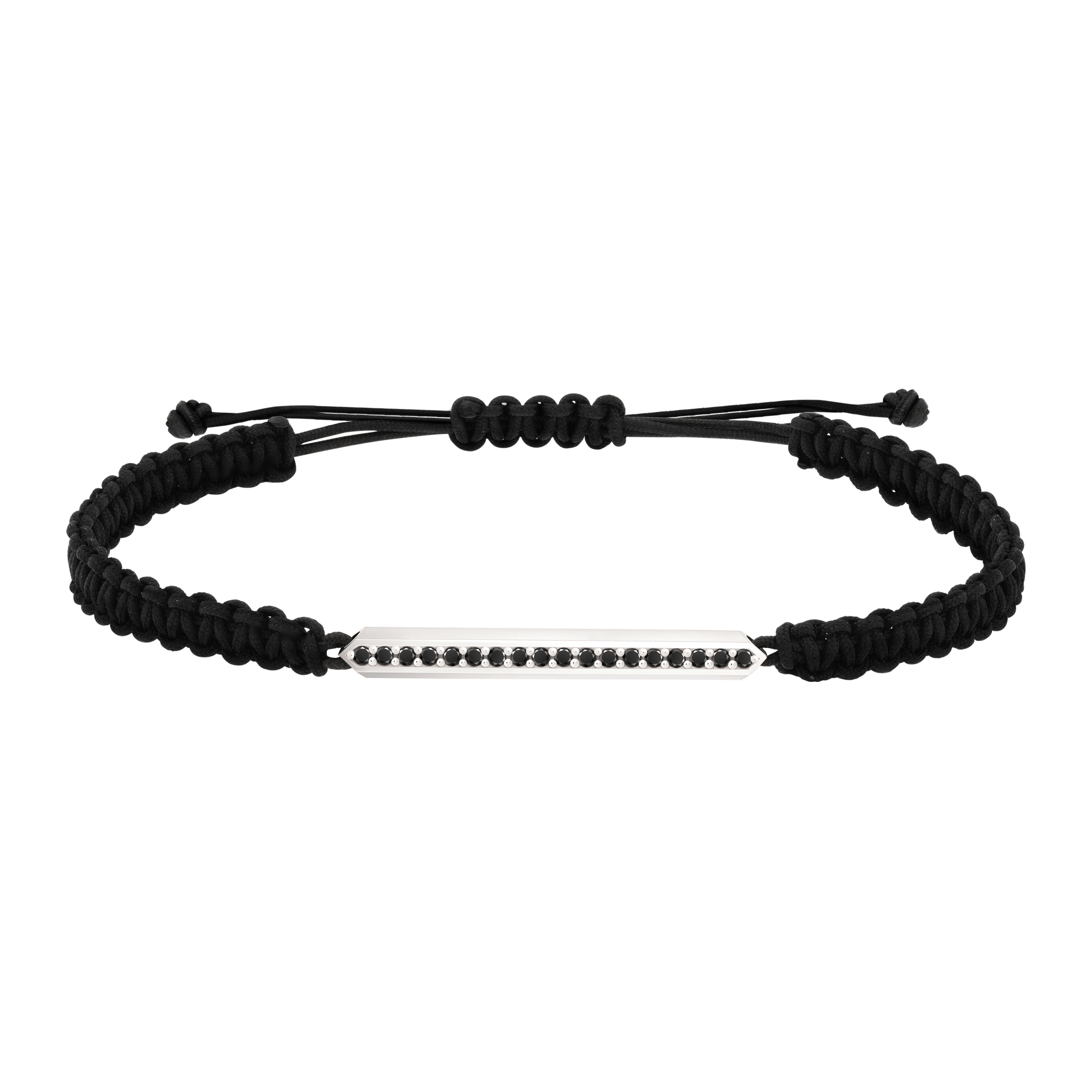 Bracelet homme diamants noirs barrette biseau GM