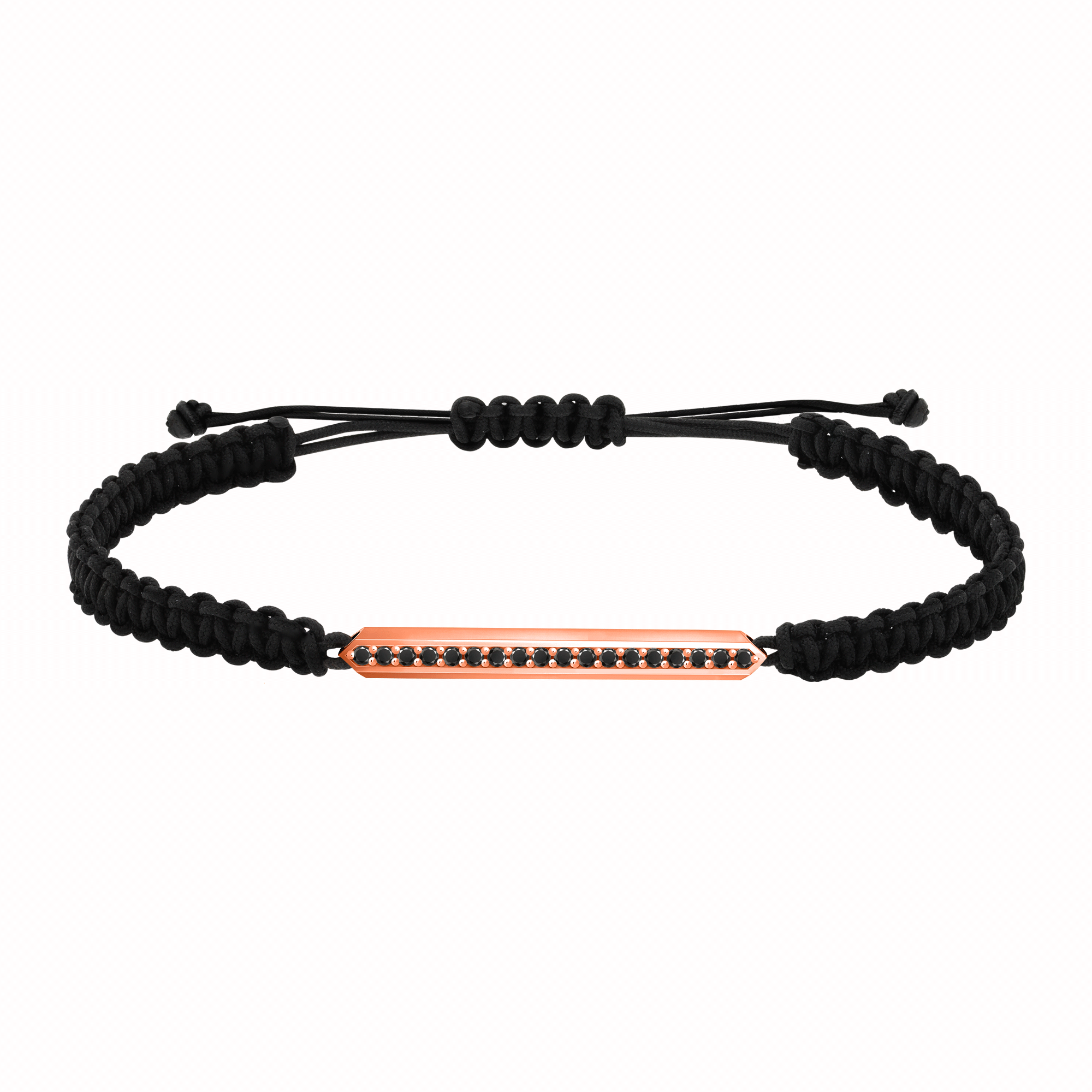 Bracelet homme diamants noirs barrette biseau GM