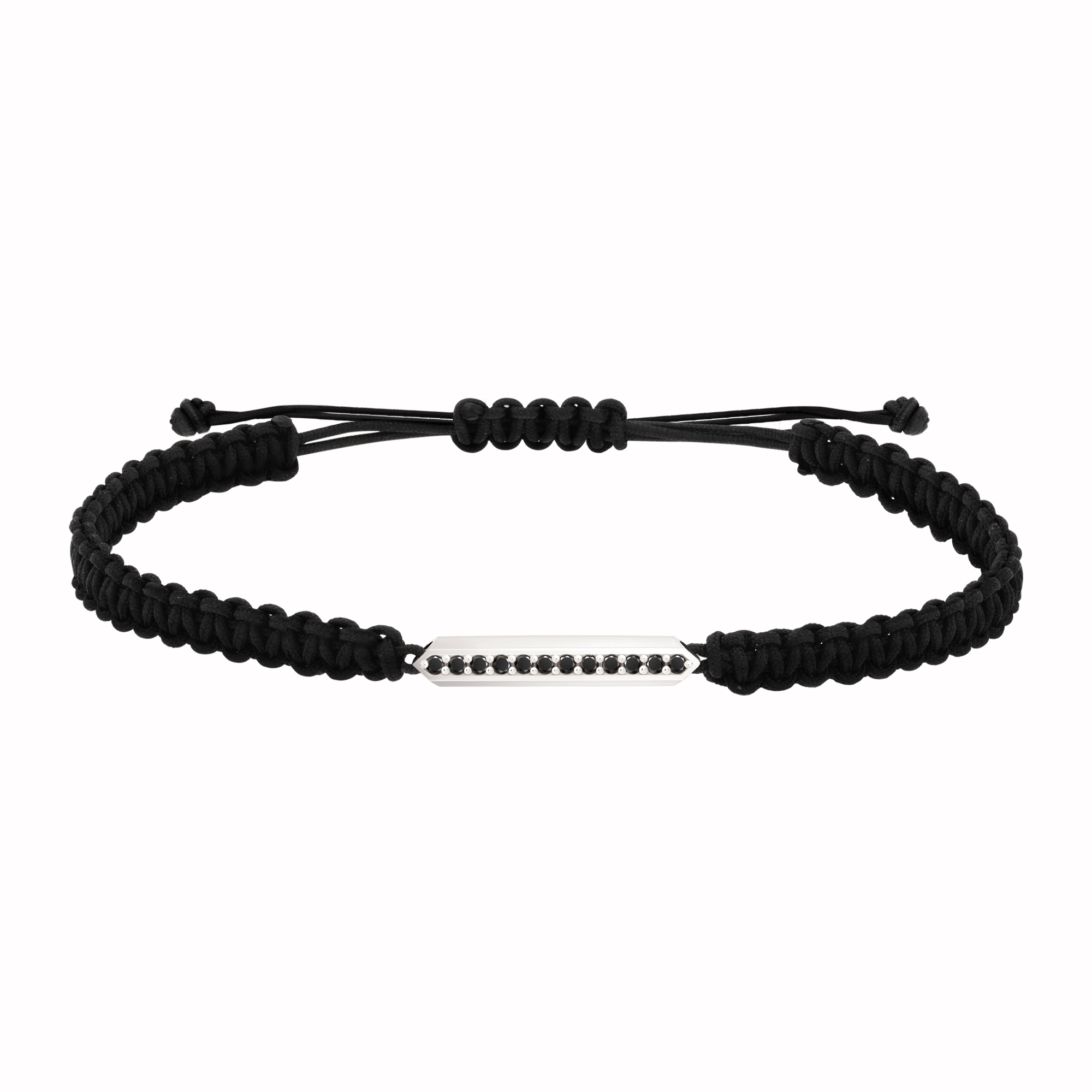 Bracelet homme diamants noirs Barrette Biseau PM
