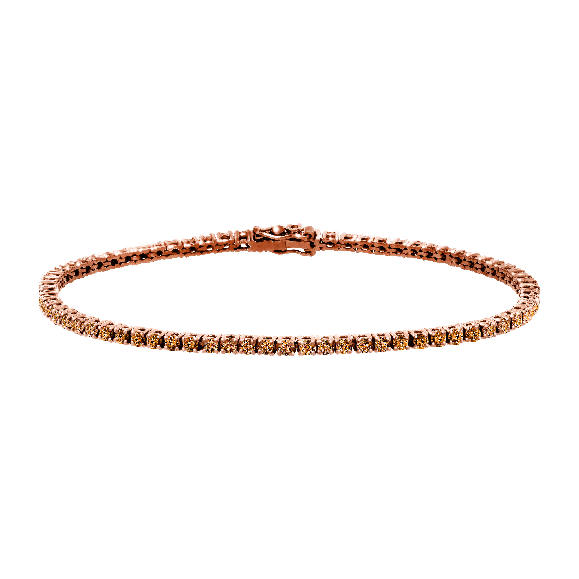 Bracelet homme rivière en diamants cognacs