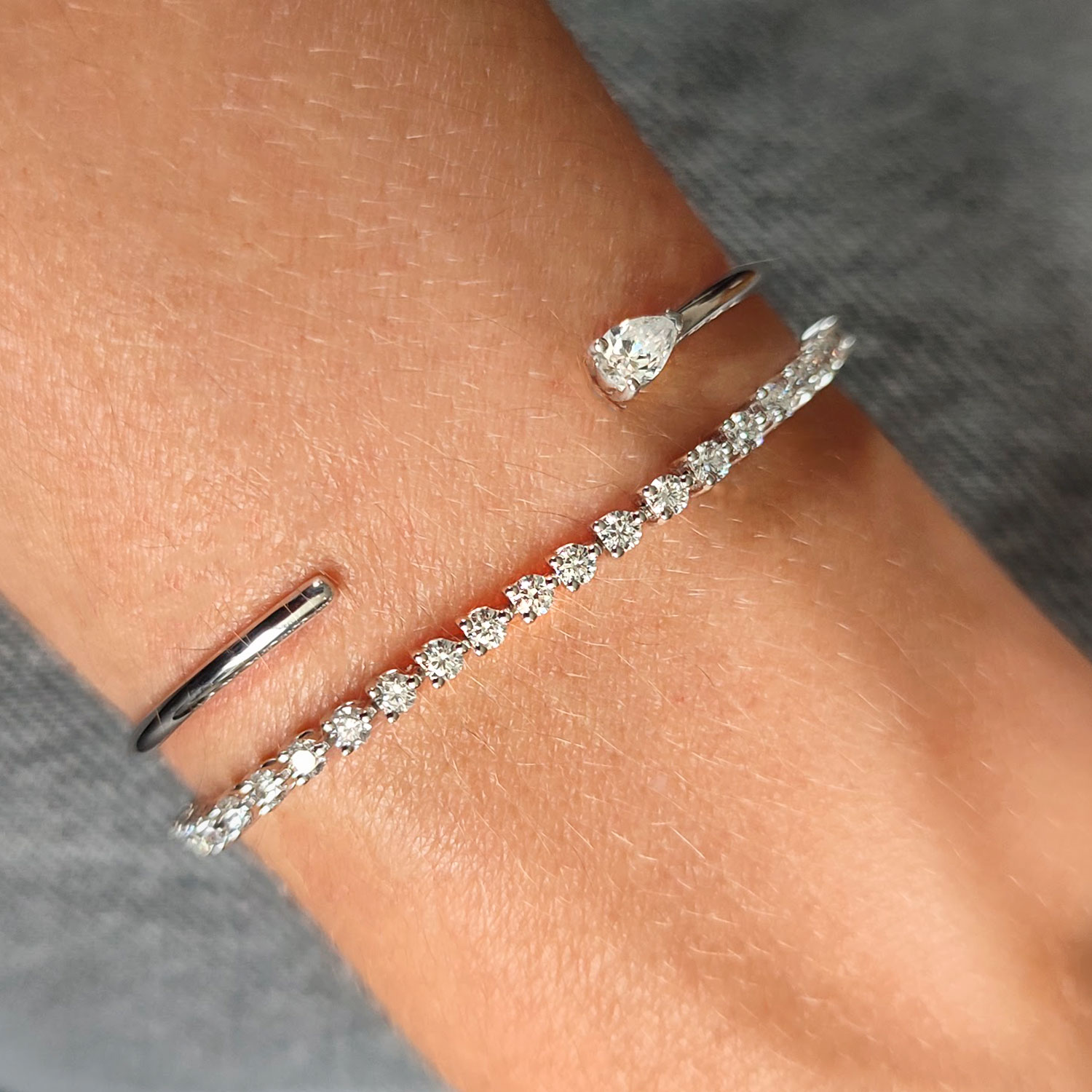 Bracelet jonc diamants Clémence