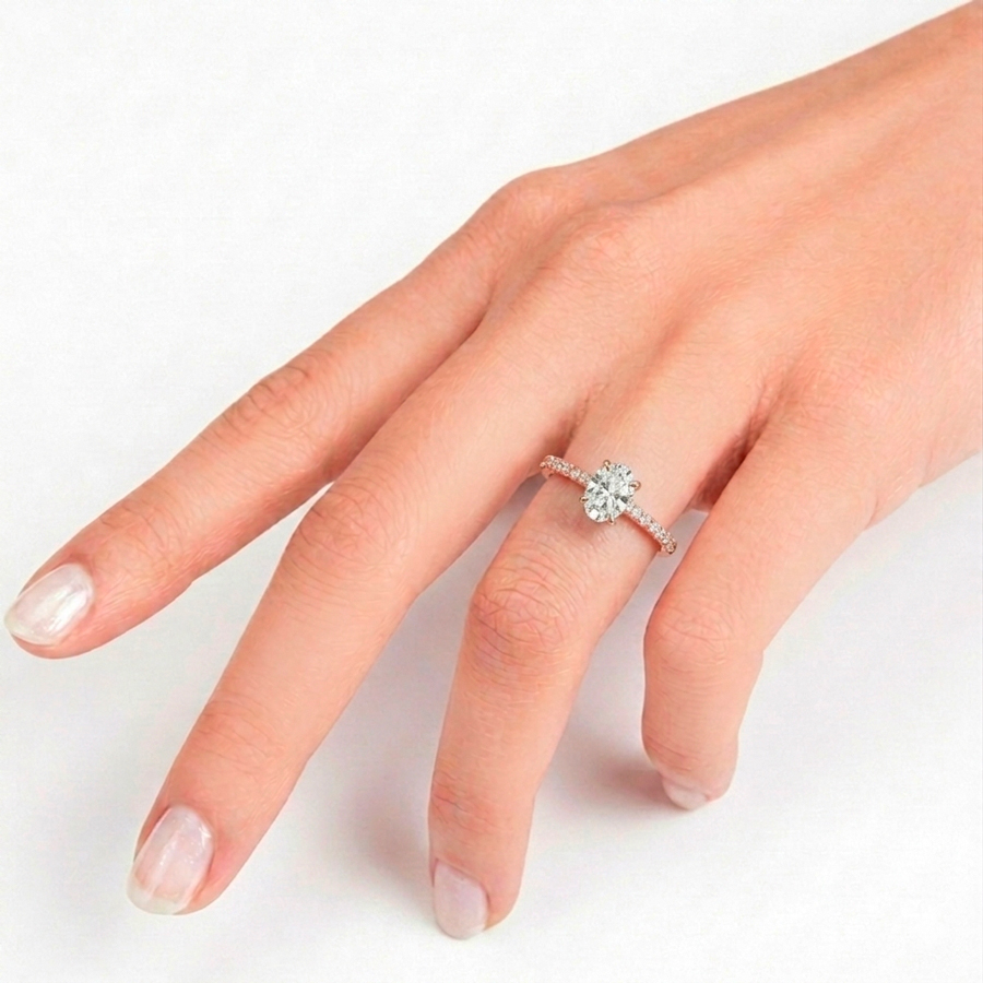Bague de fiançailles diamants Dorothée ovale