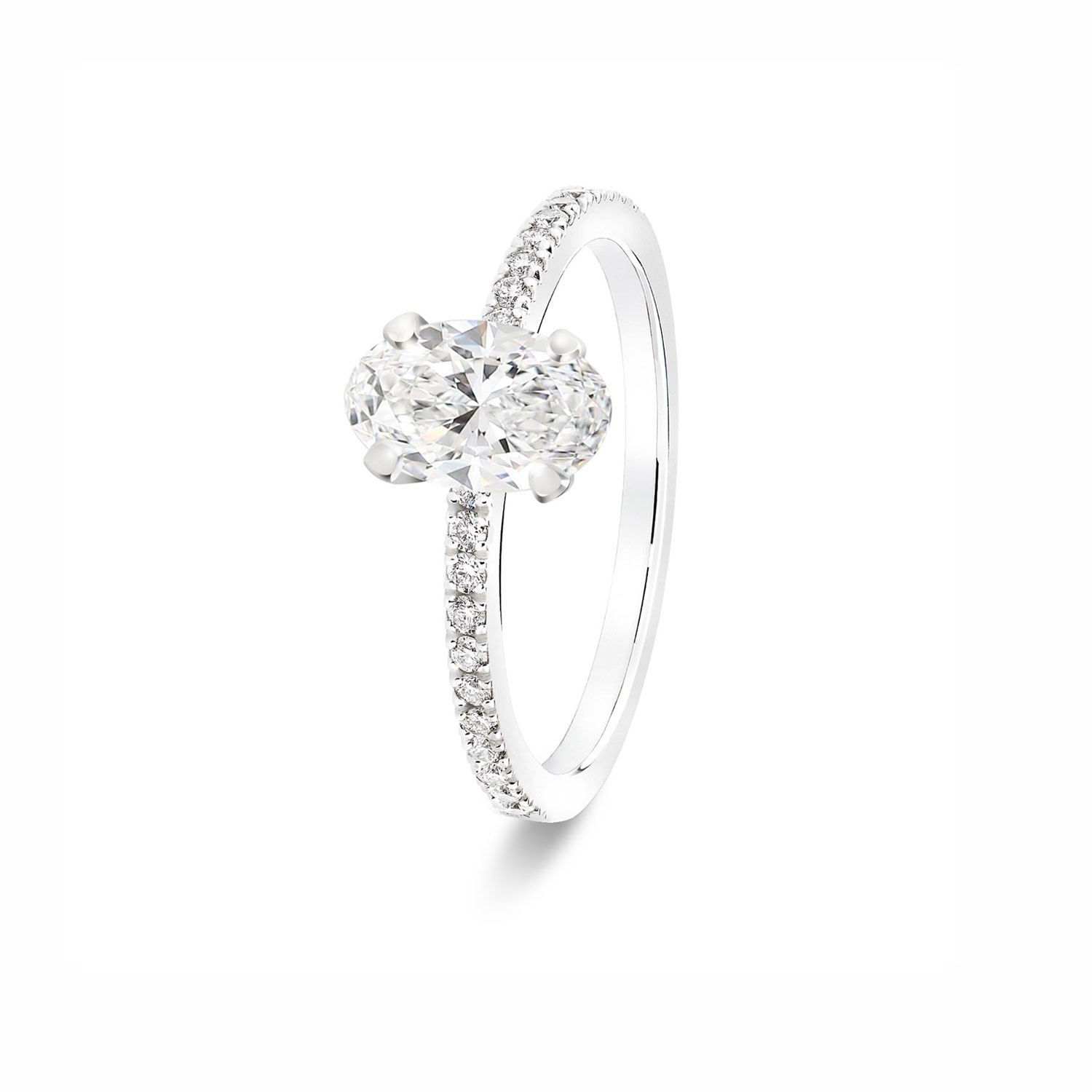 Bague de fiançailles diamants Dorothée ovale