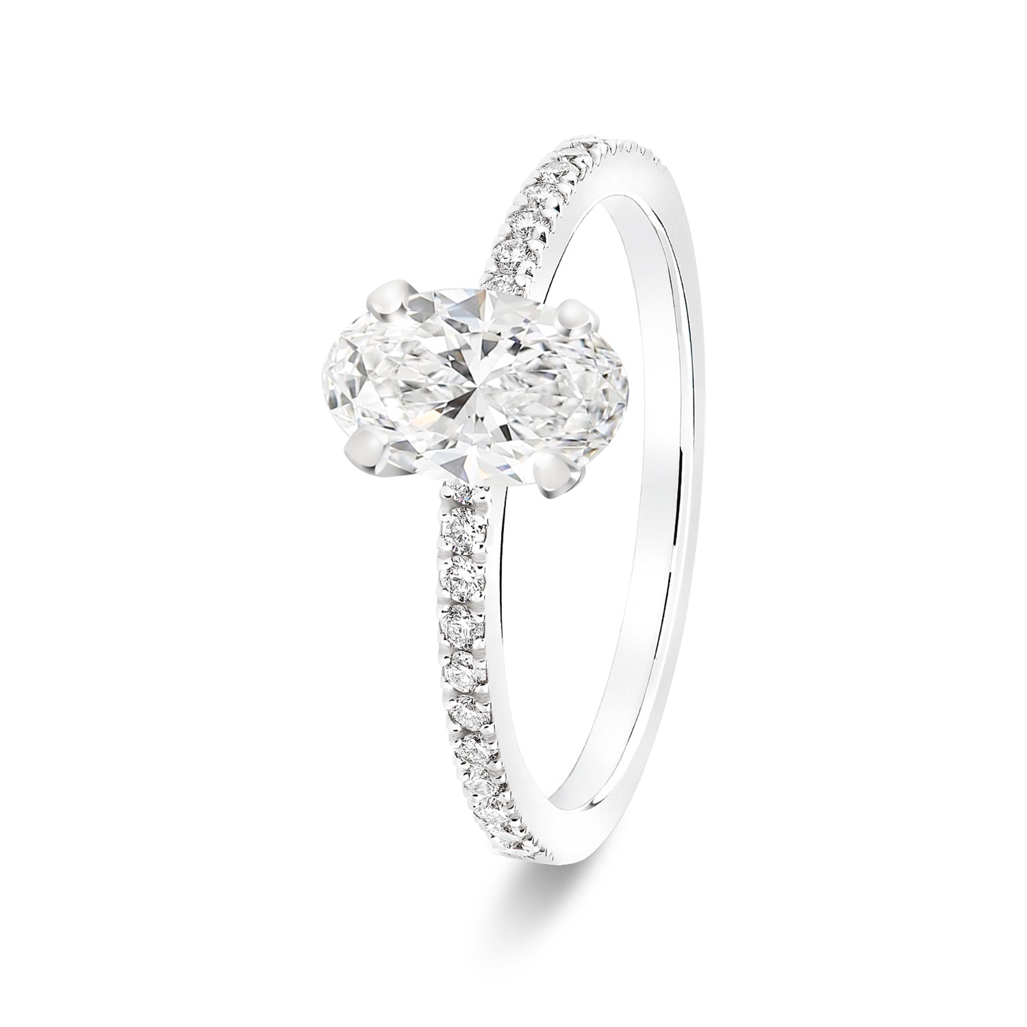 Bague de fiançailles diamants Dorothée ovale