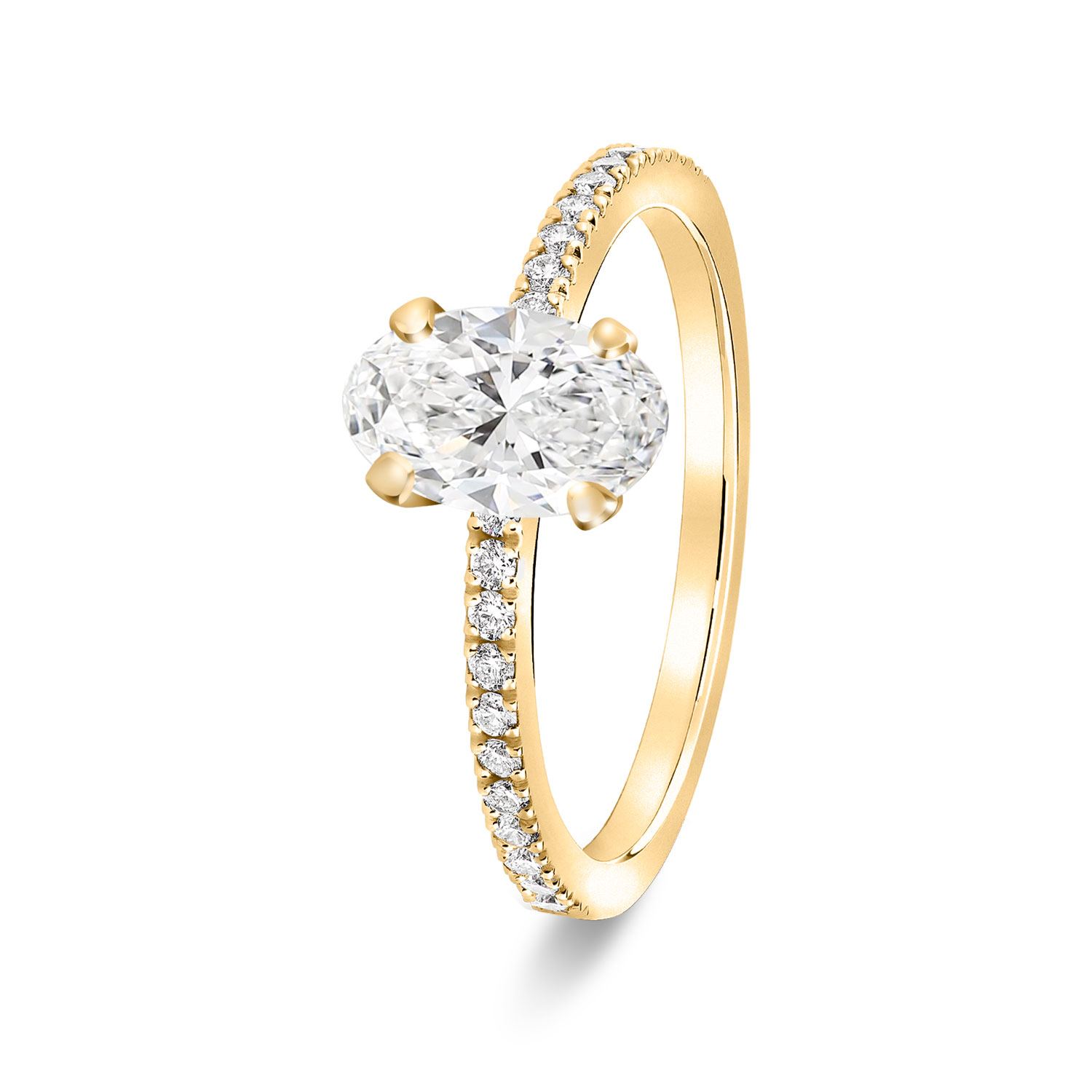 Bague de fiançailles diamants Dorothée ovale